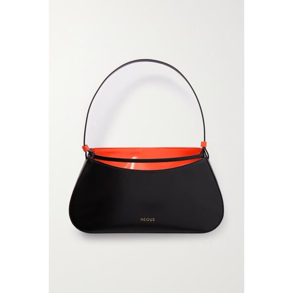 Neous 'Zeta' Black Leather Two-Tone Leather Shoulder Bag - Picture 1 of 4